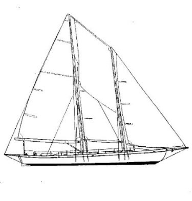 Line Drawing of the Schooner Woodwind