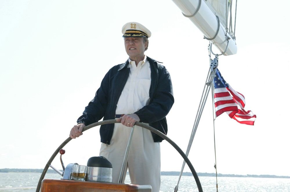 Christopher Walken at the helm of Schooner Woodwind II in Wedding Crashers