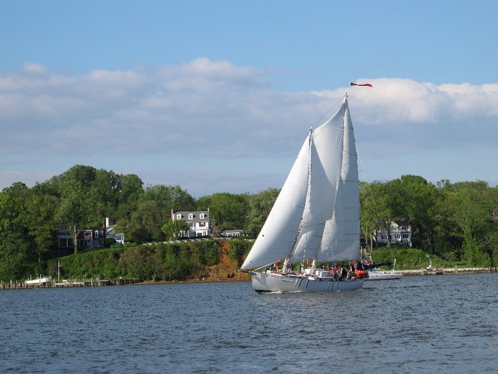 Schooner Sailing up the Severn River