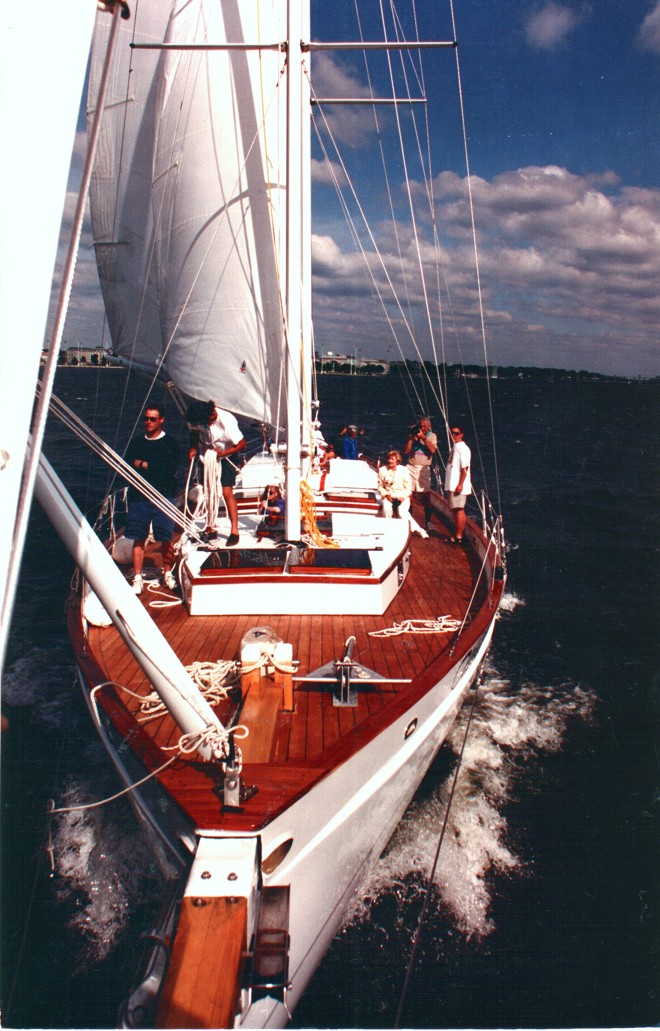 Schooner Woodwind's first sail in Annapolis, Maryland