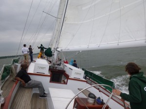 Sailing fast on Schooner Woodwind 