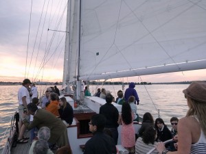 Sunset sailing on the Schooner Woodwind