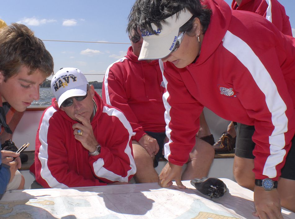 Learning the charts while team building under sail