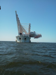 Crane Vessel transiting the Chesapeake Bay