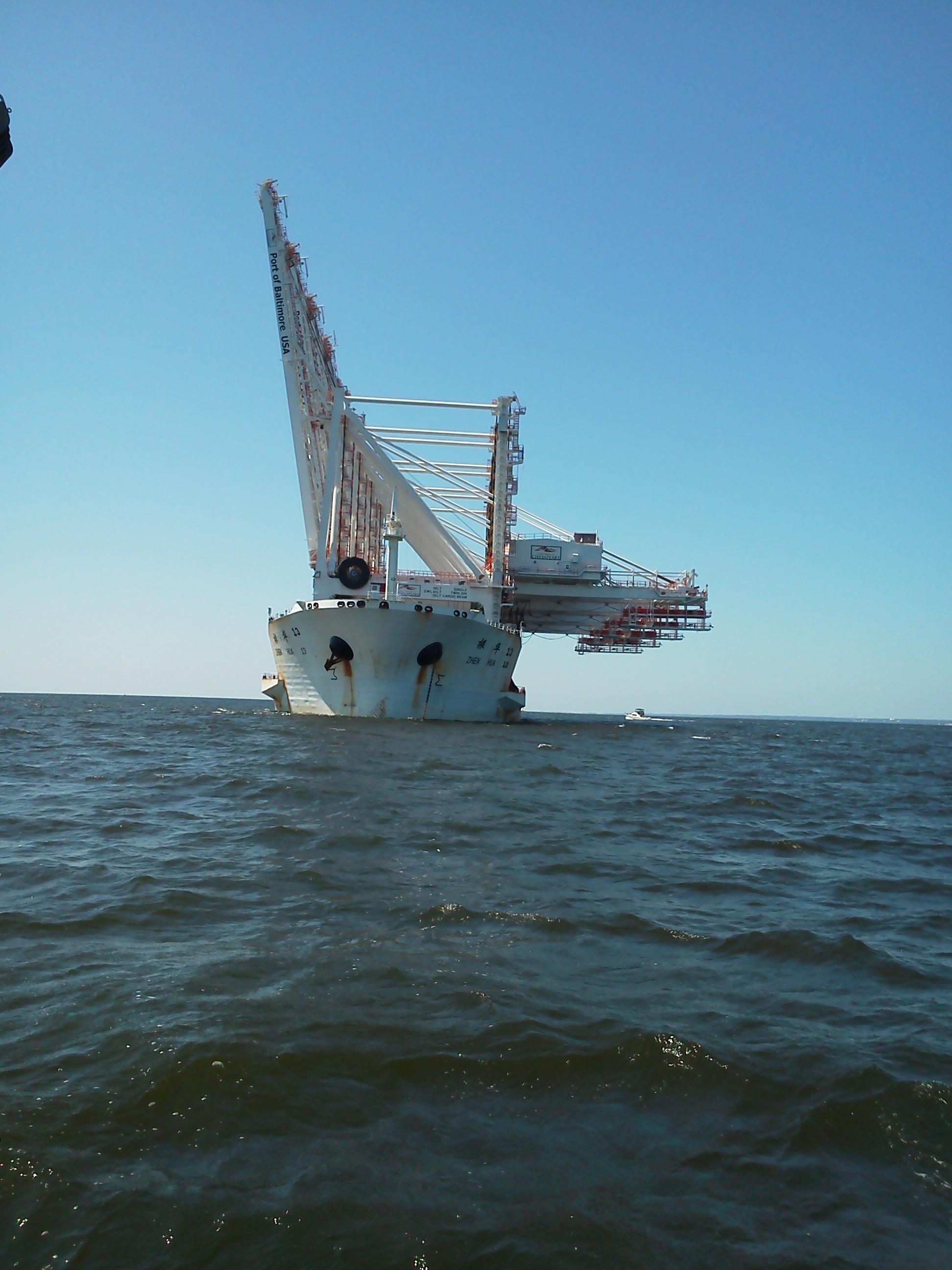 Crane Vessel transiting the Chesapeake Bay