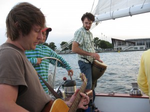 Local Musicians signing onboard the Woodwind