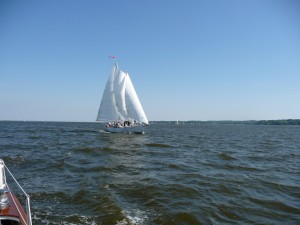Sailing on the Schooner Woodwind, photo taken from Woodwind II
