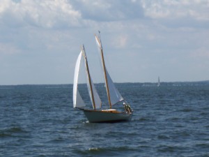 Small Schooner sailing in Annapolis along with the Woodwind