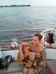 Emily Brooke performing on the Schooner Woodwind II as we sail into Annapolis