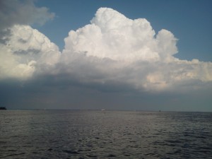 Amazing clouds building in the sky as we sailed around the Chesapeake all day
