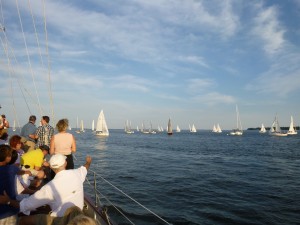 Watching the J boat races aboard Woodwind