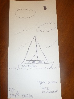 Drawing from a guest on the Schooner Woodwind