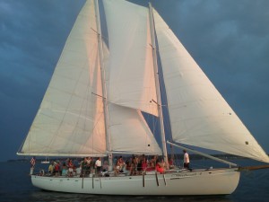 Sunset sailing on the Schooner Woodwind