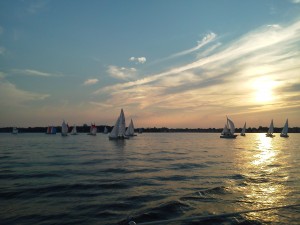 J-Boats racing in very, very light air taken from our sunset sail on the Schooner Woodwind