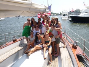 Kicking off a bachelorette party on the Schooner Woodwind
