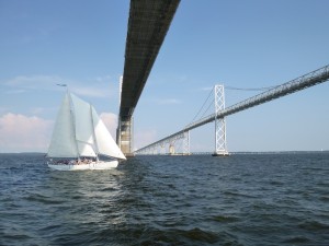 Woodwind II at the Chesapeake Bay Bridge, southbound.