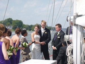 Wedding aboard the Schooner Woodwind II