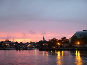 Sunset over Annapolis City Skyline