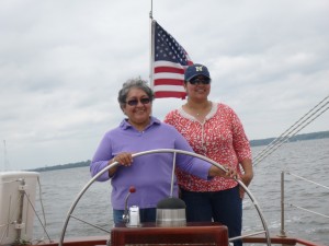 Michele and her Mom take turns at the wheel