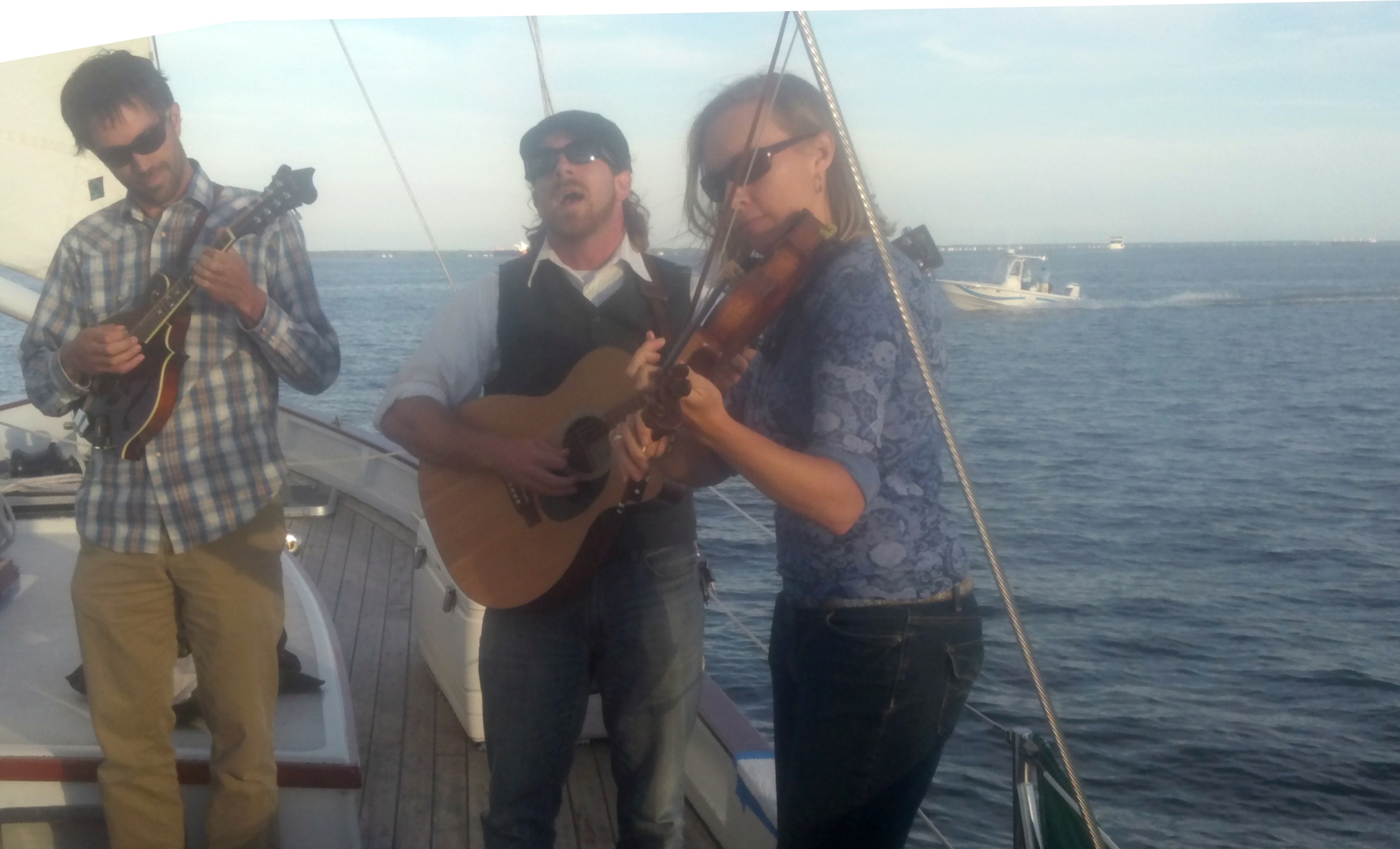 Musicians entertain on the schooner