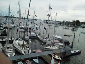 From atop the mainmast of Woodwind II at the Boat Show
