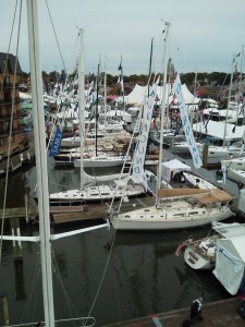 Another view from atop the mast of Woodwind II of Boat Show