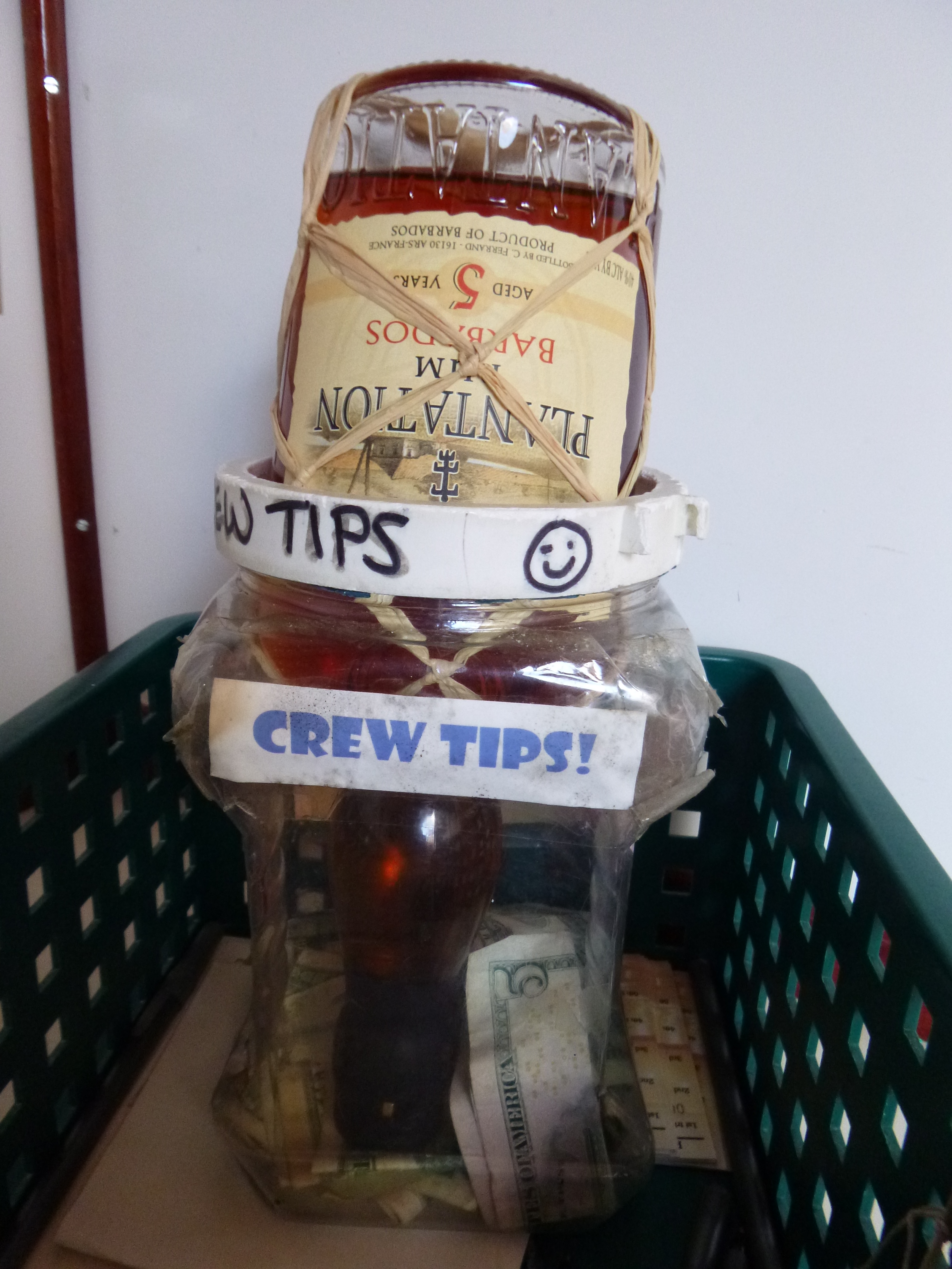 Best tip ever! A bottle of Plantation Rum