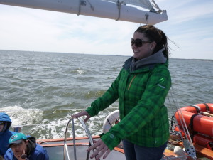 Helming the Schooner Woodwind