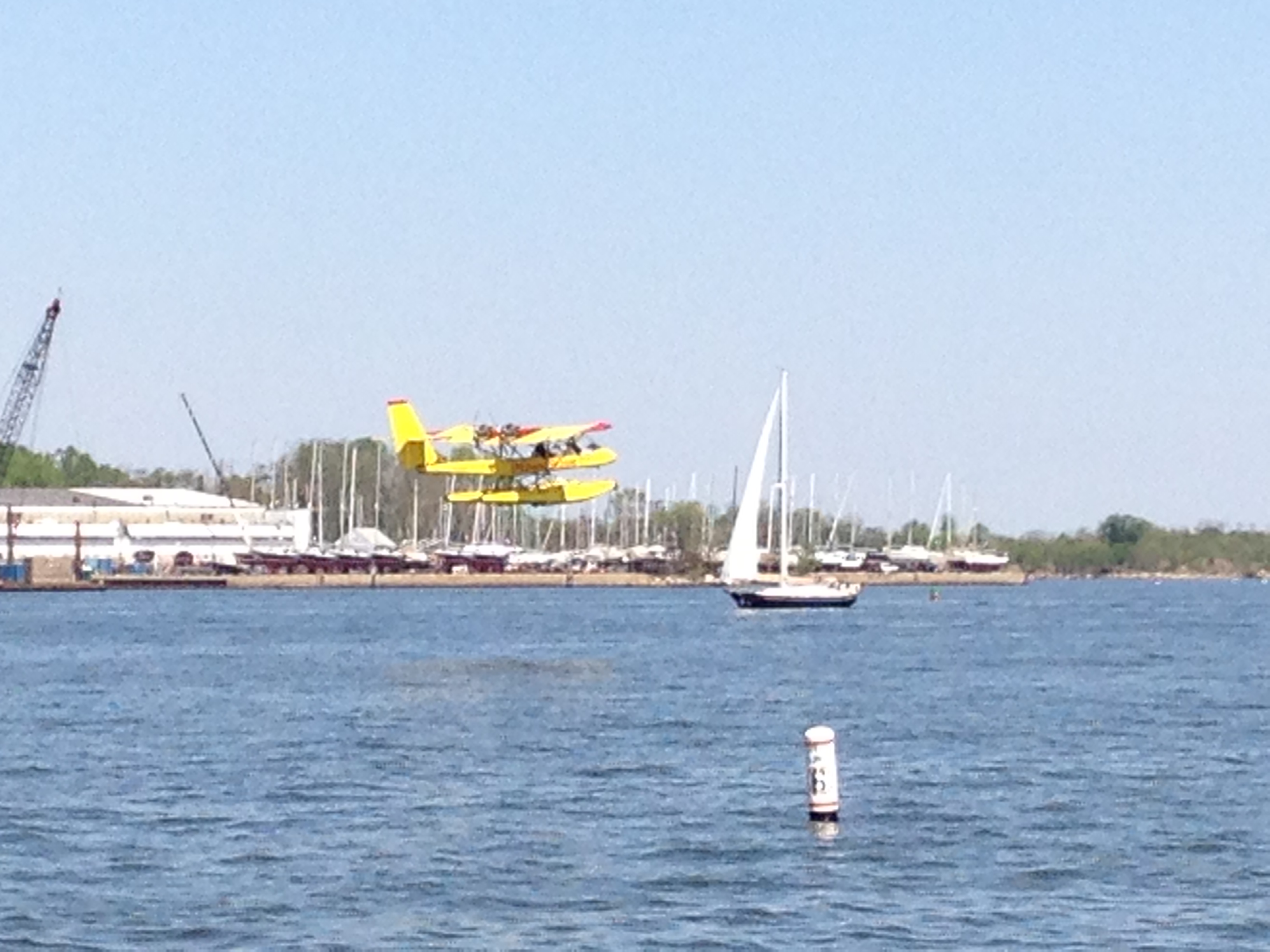 Seaplane taking off on the Severn River