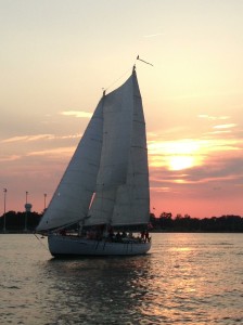 As the sunsets behind Schooner Woodwind another Monday is History