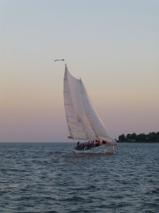 Sailing fast on Sunset Sail