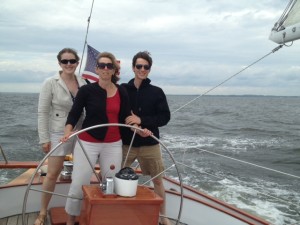 Abraham and Hannah encourage Ann at the helm.