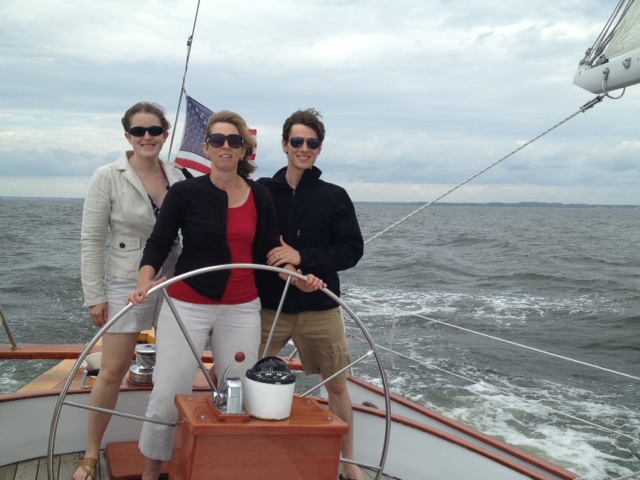 Abraham and Hannah encourage Ann at the helm