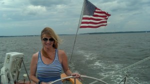 Jackie at the helm.