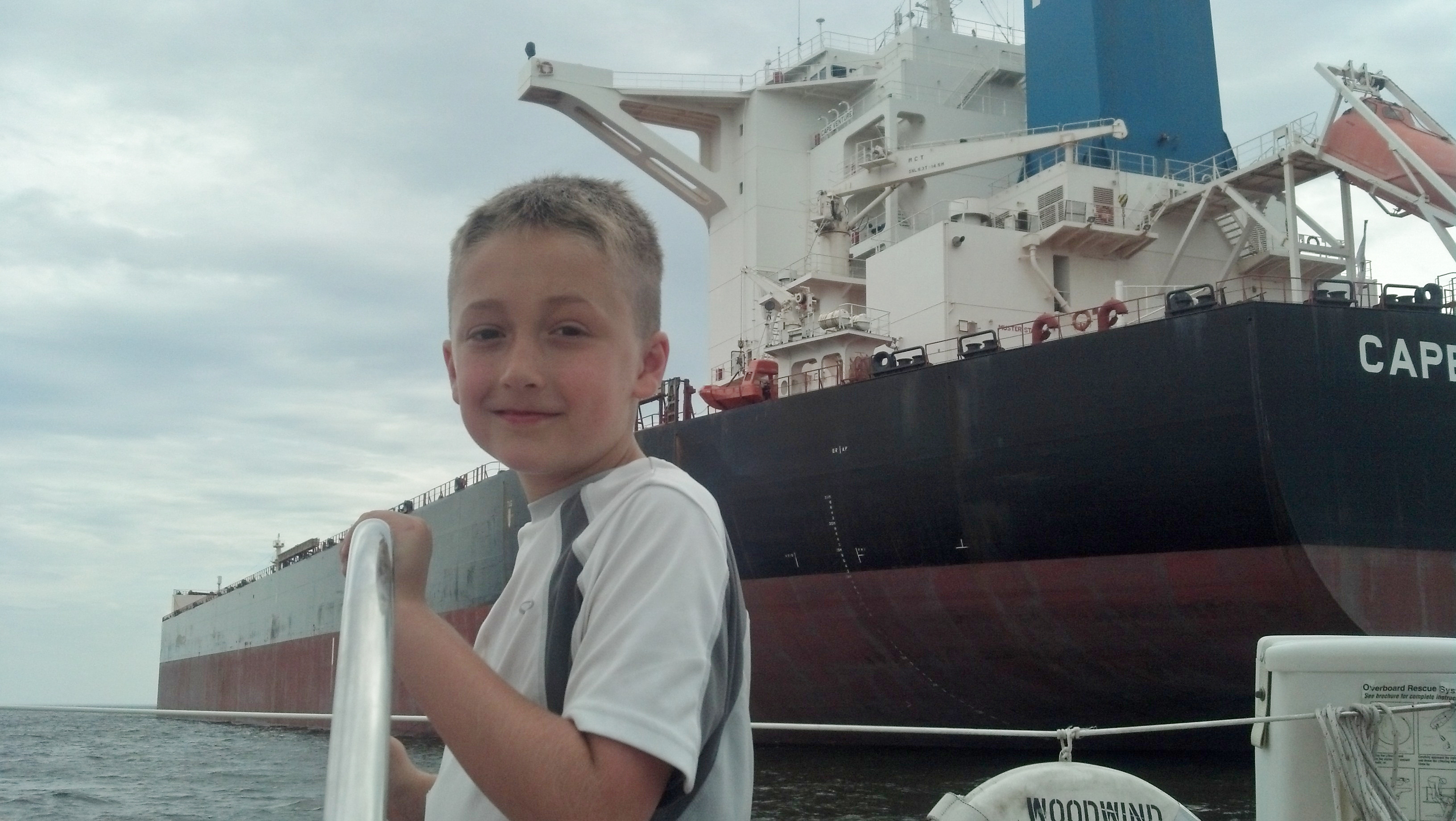 Young Keegan takes command with a big freighter behind him