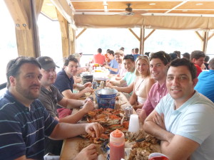 Crab eating at Cantlers, sailed over by the Woodwind