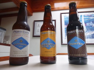 Port City's starting line up for the weekly beer tasting on Woodwind II