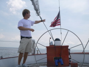 Chris Greco pointing out the sights of the Bay!