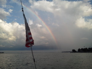 Very bright rainbow near the USNA.