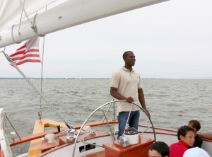 Mike watches the horizon.