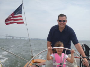 Skip and Sydney taking a turn at the wheel