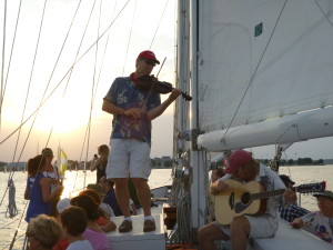 The Eastport Oyster Boys play on Woodwind during the sunset sail last year!