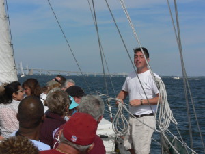 Rook explains some sailing details to our guests.