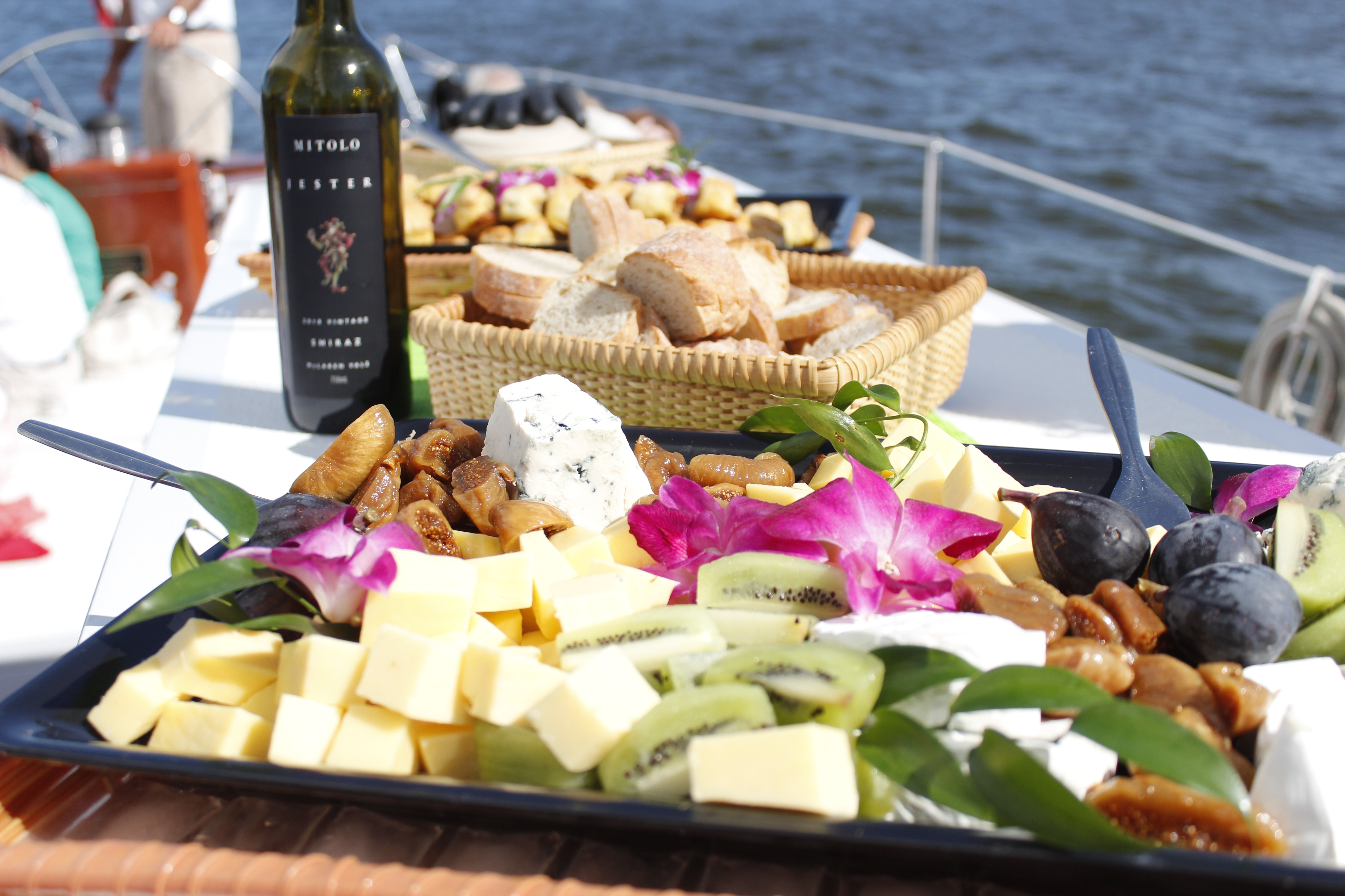 Wine in the Wind Cheese and Bread Display