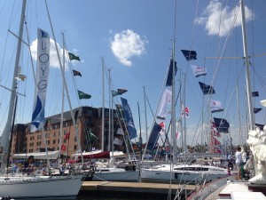 View of the Annapolis Spring Boat Show from Woodwind II