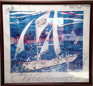 Nancy Hammond's "Woodwind" signed by the "Wedding Crashers" cast and crew.