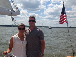 Lindsey and Chance on deck of the Woodwind