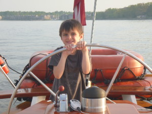 Capt. Ben at the helm of Woodwind II