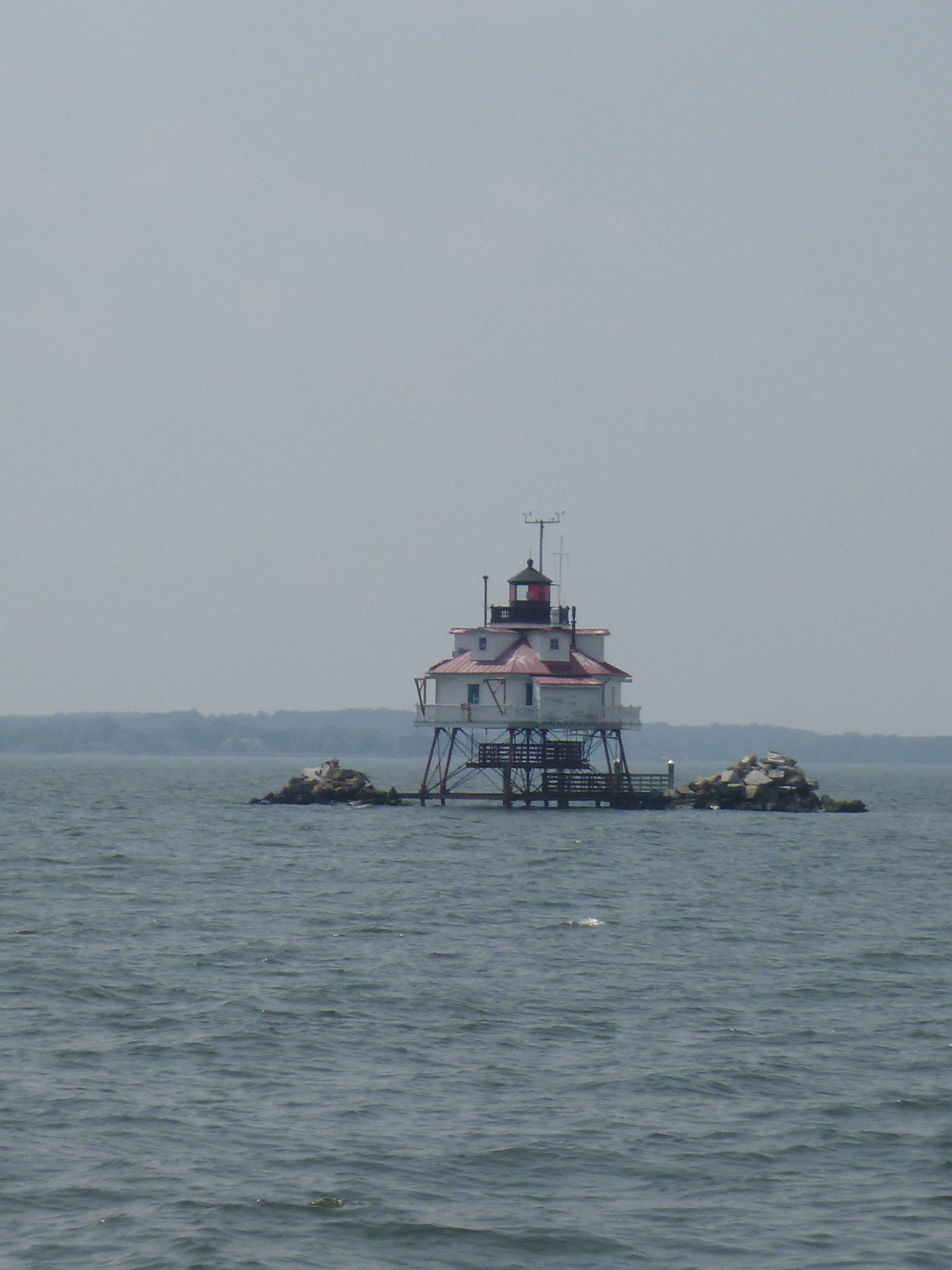 Closer view of The Thomas Point Lighthouse