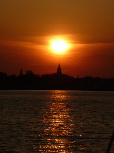 Capitol building at sunset